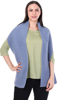 MHAX Wool Self Design Women Shawl(Light Blue)