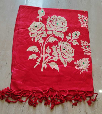 IZAYA Cotton Printed Women Shawl(Red)