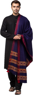 Braid N Cord Polyester Wool Blend Woven Men Shawl(Multicolor)