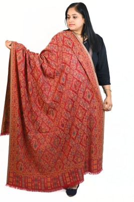 Vrinde Pashmina Woven Men, Women Shawl(Red)