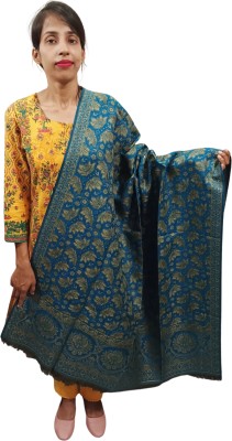 BE SWADESHI Tussar Silk Embellished Women Shawl(Light Green)