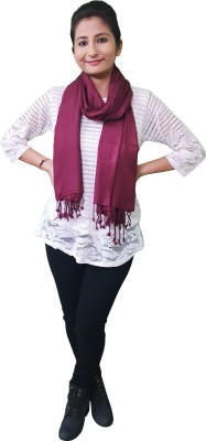 EzerNzer Wool, Cotton Woven Women Shawl(Purple)