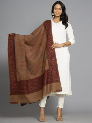 Ravaiyaa - Attitude Is Everything Wool Woven Women Shawl(Brown)