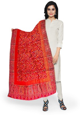 kaps Pashmina Embroidered Women Shawl(Red)