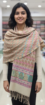 Beautyshawl Acrylic Striped Women Shawl(Grey)