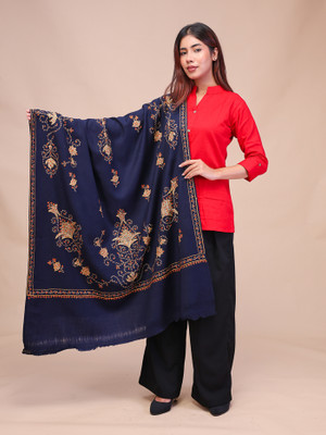 swi stylish Pashmina Woven Women Shawl(Dark Blue)