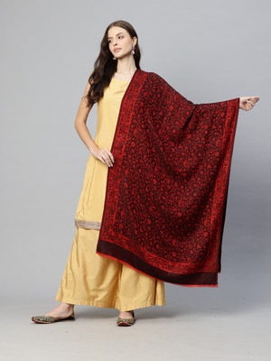 swi stylish Wool Woven Women Shawl(Red)