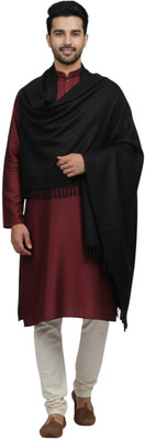 Sprha Wool Solid Men Shawl(Black)