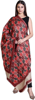 Braid N Cord Polyester Wool Blend Applique Women Shawl(Multicolor)