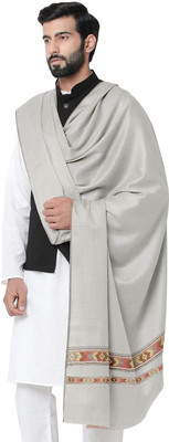 Golden Stichies Wool Printed Men Shawl(Grey)