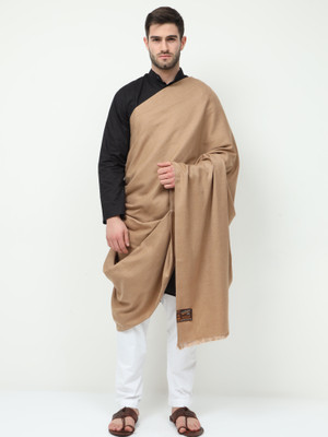 Bunkaartextiles Wool Solid Men Shawl(Brown)