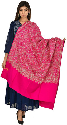 WEAVER VILLA Wool Self Design Women Shawl(Multicolor)