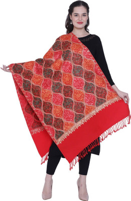 CHOUDHARYRETAILS Wool Embroidered Women, Men Shawl(Red)