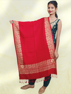 Trandone Wool Printed Women Shawl(Red)