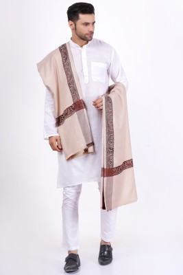 KAVIM Wool Printed Men Shawl(Beige)