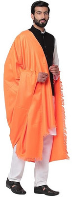 Anshu fashion Wool Self Design Men Shawl(Orange)