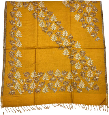 Kti Viscose, Acrylic Printed Women Shawl(Yellow)