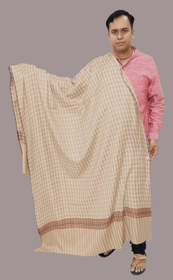 KAVIM Wool Checkered Men Shawl(Multicolor)