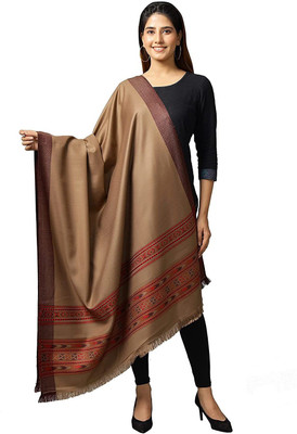 Braid N Cord Polyester Wool Blend Applique Women Shawl(Beige)