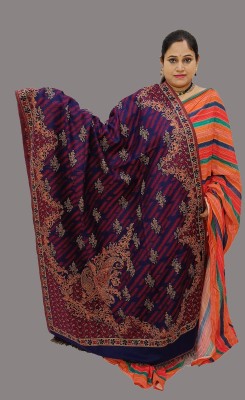 Vrinde Wool Self Design Women Shawl(Multicolor)