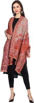 swi stylish Wool Embellished Women Shawl(Orange)