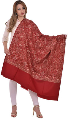 WEAVER VILLA Wool Self Design Women Shawl(Multicolor)
