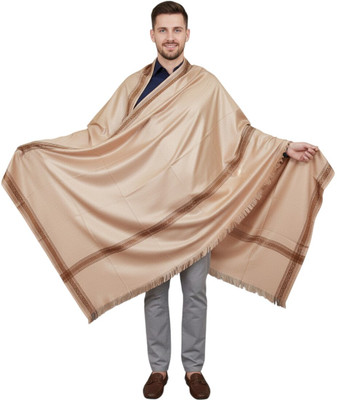 KAVIM Wool Solid Men Shawl(Beige)