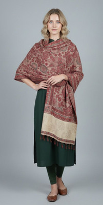 HouseOfCommon Wool Floral Print Women Shawl(Red)