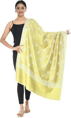 Life and style Wool Printed Women Shawl(Yellow)
