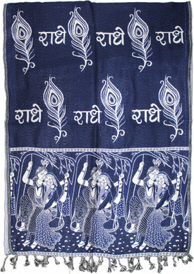 SRC Creations Wool Self Design Men, Women Shawl(Blue)