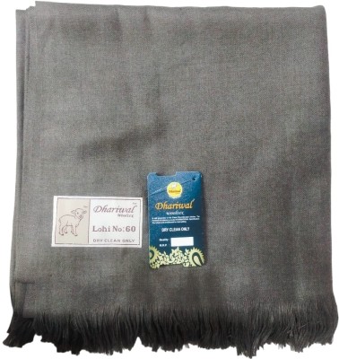 Dhariwal Wool Solid Men Shawl(Grey)