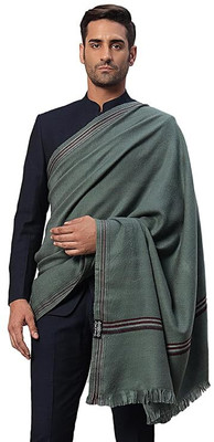 Braid N Cord Polyester Wool Blend Applique Men Shawl(Grey)