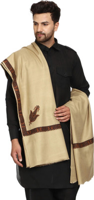 CHOUDHARYRETAILS Wool Embroidered Men Shawl(Beige)