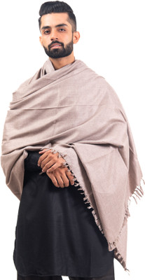 BAISA Wool Solid Men Shawl(Brown)