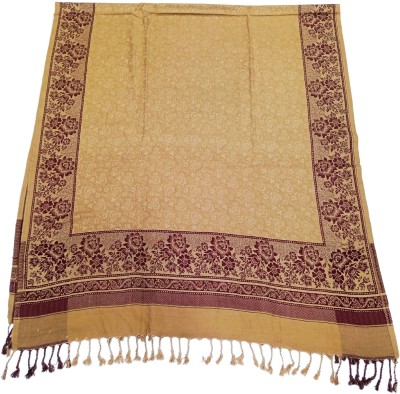 Kti Viscose, Acrylic Printed Women Shawl(Beige)