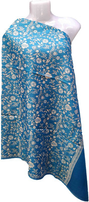 HOC Cashmere Printed Women Shawl(Blue)