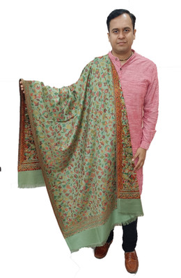Vrinde Wool Printed Men Shawl(Green)