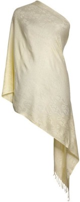 Vasaba Viscose Self Design Women Shawl(White)