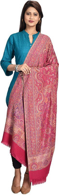 CHOUDHARYRETAILS Wool Embroidered Women Shawl(Pink)
