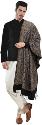 Ramnaya Wool Paisley Men Shawl(Black, Multicolor)