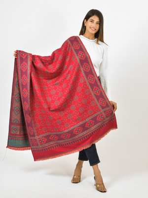 BAISA Wool Printed Women Shawl(Pink)