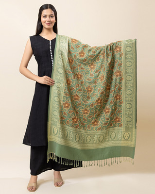 Wrap Me Warm Viscose, Acrylic, Poly Wool Embroidered Women Shawl(Multicolor)