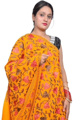 CHOUDHARYRETAILS Acrylic Self Design Women Shawl(Yellow)