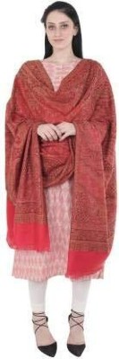 Kashmiri queen Pashmina Self Design Women Shawl(Red)