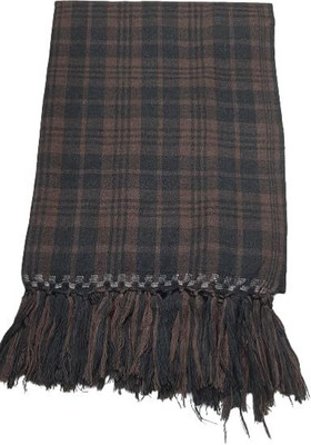 CHANDRAVATI Wool Checkered Men Shawl(Brown)
