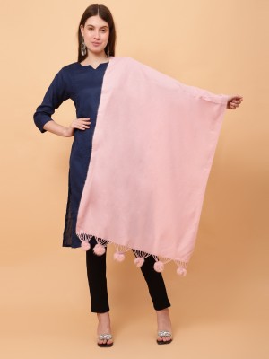 vesture Pashmina Solid Women Shawl(Pink)