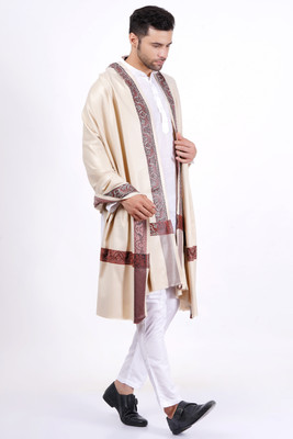 KAVIM Wool Printed Men Shawl(Beige)