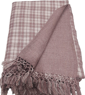 CHANDRAVATI Wool Checkered Men Shawl(Brown)
