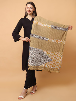 SCHp Wool Self Design Women Shawl(Beige, Black, White, Multicolor)