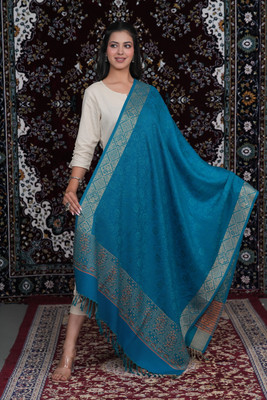 STSHAWLS Acrylic Self Design Women Shawl(Green)
